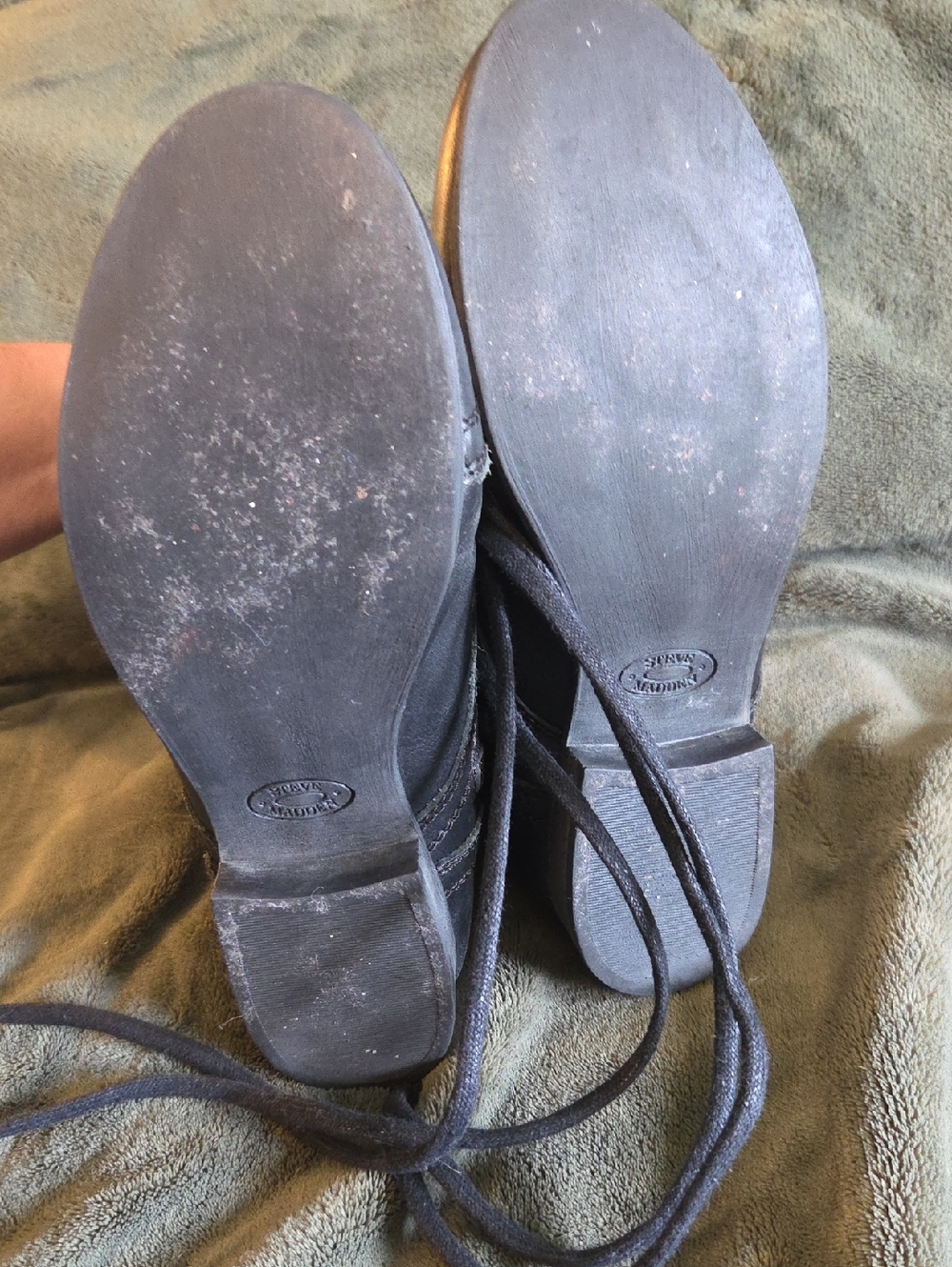 Steve Madden Troopa Black Leather Lace-Up Combat Boots - Picture 6 of 6